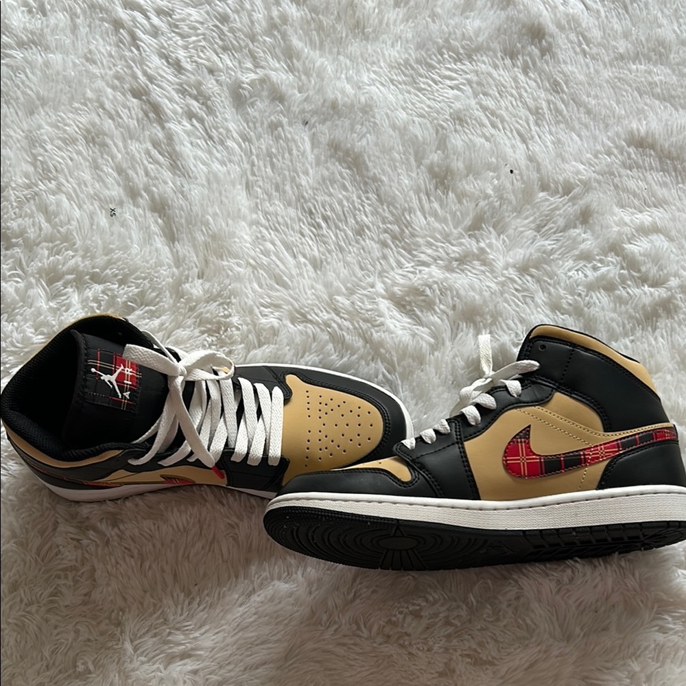 Black and Tan High-Top Sneakers